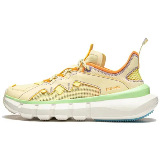 LiNing Essence 2.3 Cushioning Wear-Resistant Low-Top Casual Shoes Women's Yellow Green White