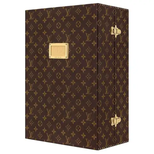 LOUIS VUITTON Coated Canvas With Leather Charm Storage Box Unisex Brown