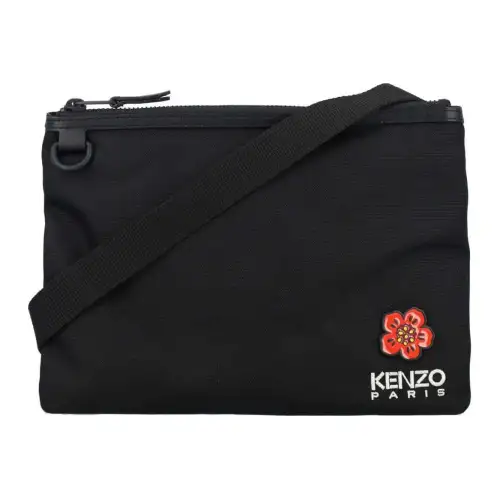 KENZO Nylon Shoulder Bag, Crossbody Bag Small Unisex Black