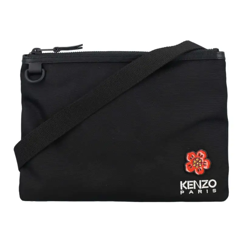 KENZO Nylon Shoulder Bag, Crossbody Bag Small Unisex Black