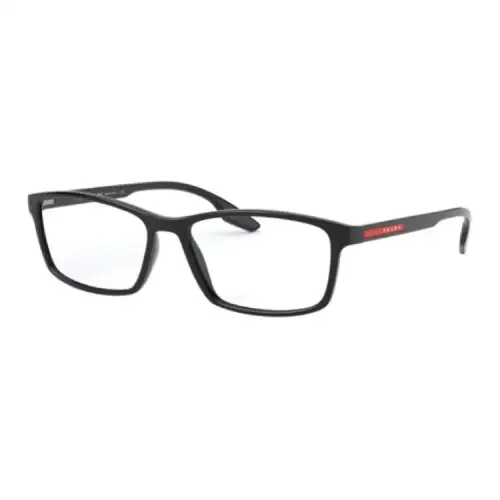 PRADA Plastic Rectangular Eyeglass Frames Unisex Black