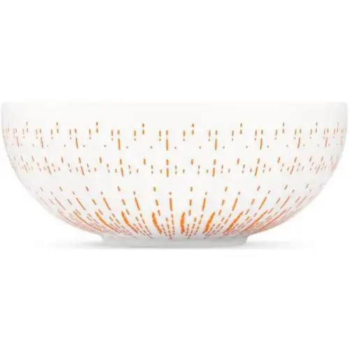 LOUIS VUITTON /Louis Vuitton LV By The Pool Tropical Flower Pattern Large Dinner Bowl White Orange 20*8*20cm