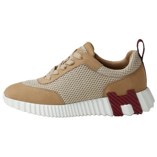 HERMES Bouncing Low-Top Casual Shoes Women's Earth Brown