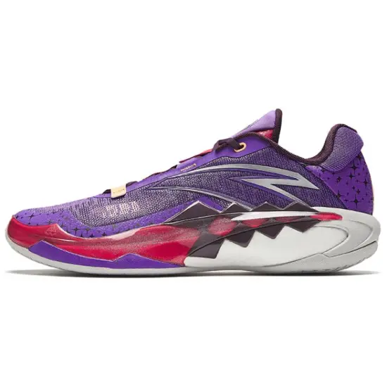 ANTA Basketball Shoes Men Low-Top Noya Purple/Changchun Red/Midnight Plum