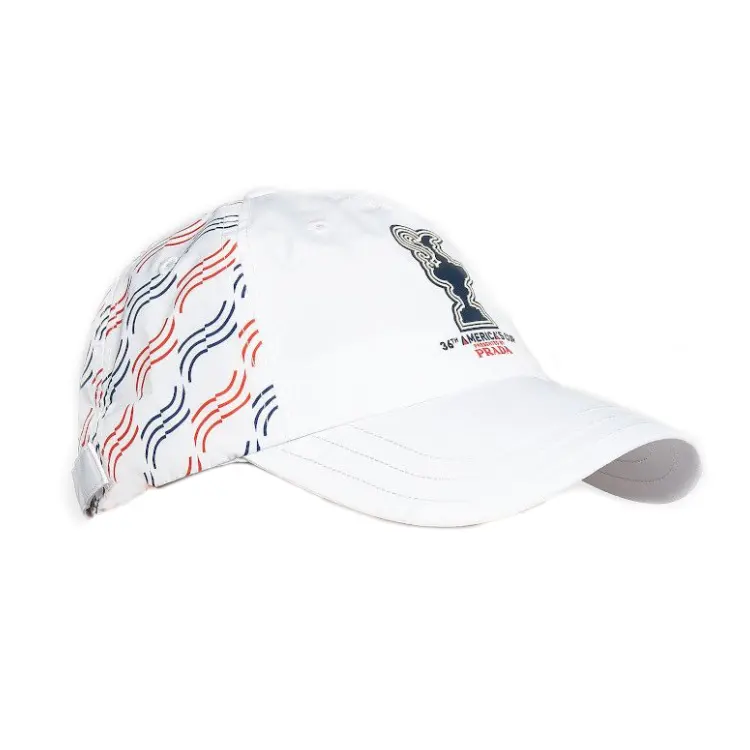 PRADA Recycled Polyester Baseball Caps Men's White