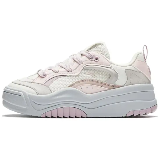 ANTA Skateboard Shoes Women's Low-Top Residual Pink White/One Degree Gray