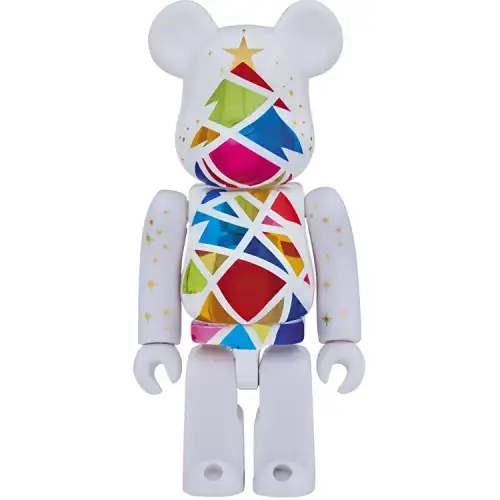 BE@RBRICK 100% Xmas Stained-glass tree stained glass 2016 Snow White Limited Edition Trendy Figure 7cm