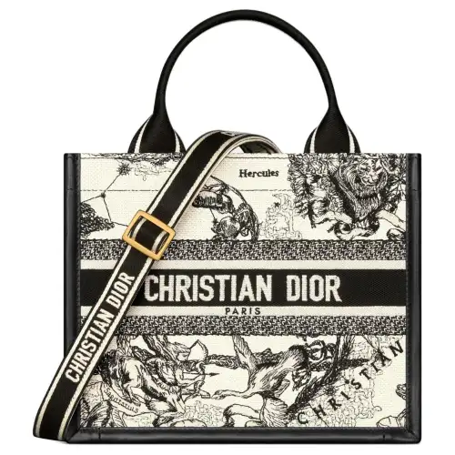 DIOR BookTote Calfskin Handbag Small Women's Black