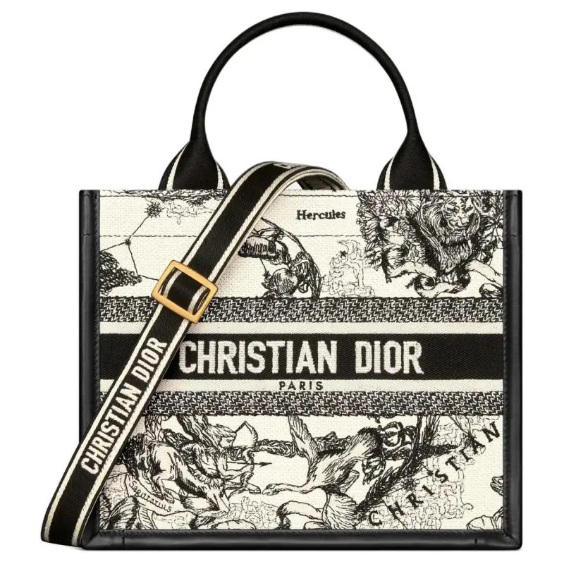 DIOR BookTote Calfskin Handbag Small Women's Black