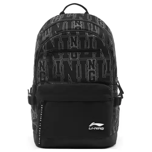 Li Ning Sports Life Collection Polyester Students Backpack Unisex Black
