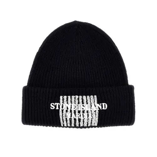 STONE ISLAND Wool Beanies Men's Black