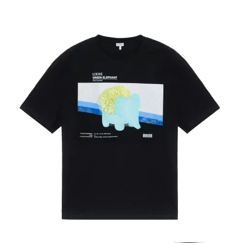 LOEWE T Shirts Men's Black Crew Neck Moderate Straight Fit