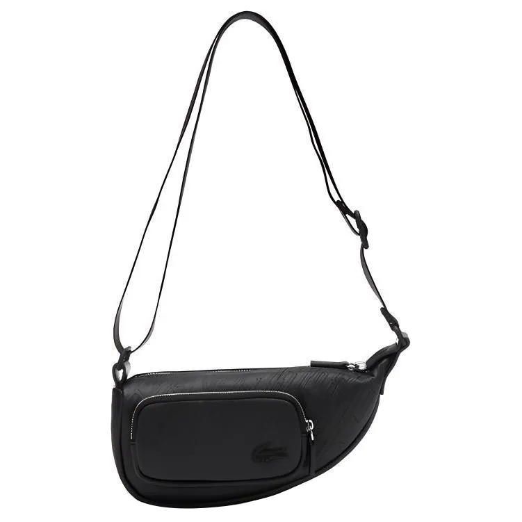 LACOSTE Pu Portable Crossbody Bag, Shoulder Bag Small Unisex Black & Red