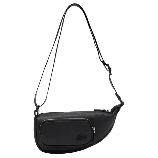 LACOSTE Pu Portable Crossbody Bag, Shoulder Bag Small Unisex Black & Red