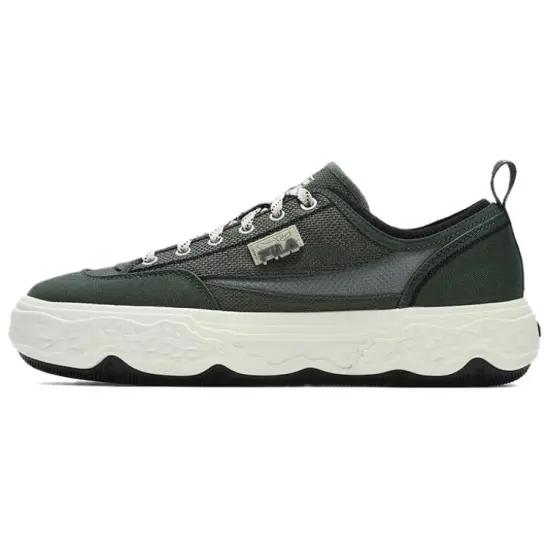 FILA Rock Canvas Shoes Men Low-Top Green Black/White
