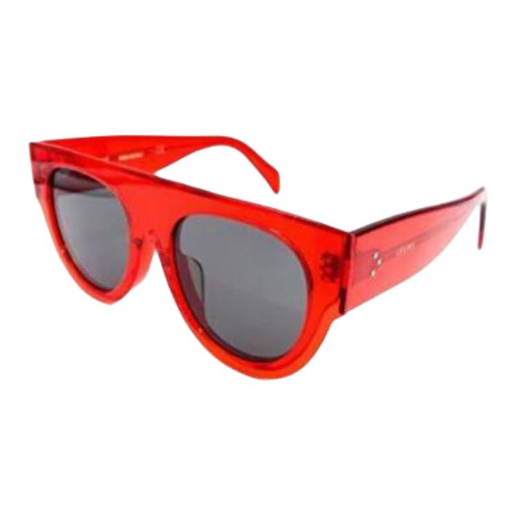 CELINE Metal Plastic Round Sunglasses Unisex Red