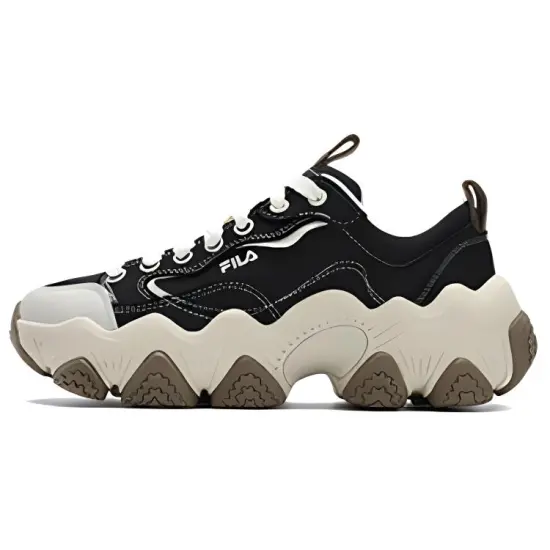FILA CIPRESS Anti Slip And Wear Resistant Height Increasing Low Top Canvas Shoes Women's Black