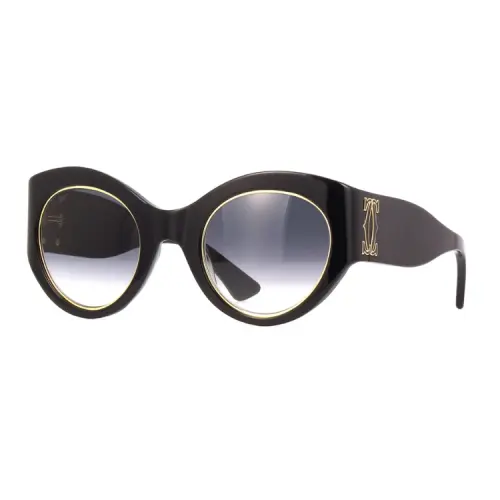 CARTIER Acetate Round Sunglasses Men's Black