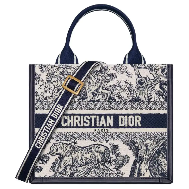 DIOR BookTote Calfskin Tote Bag, Shopping Bag, Handbag Small Women's Blue
