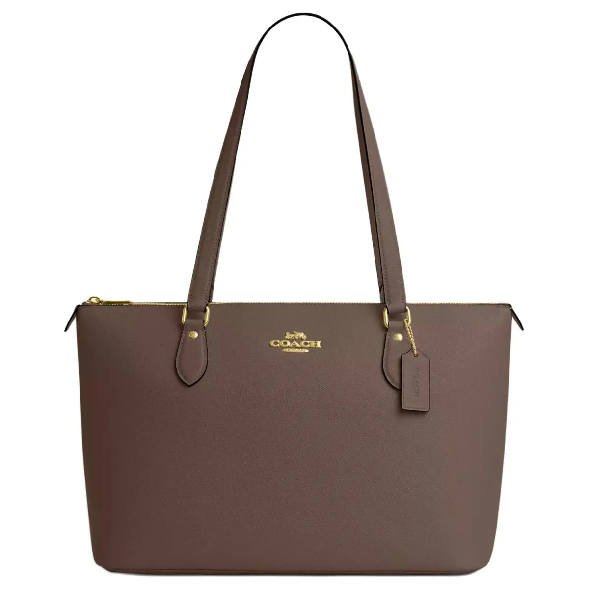 COACH Gallery Recycled Leather Tote Bag, Shopping Bag, Shoulder Bag, Handbag Large Women's Dark Stone Color
