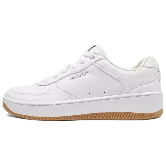 Skechers Court Classics Skateboard Shoes Men Low-Top White Yellow