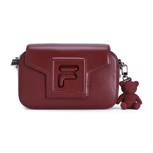 FILA Polyurethane, Synthetic Leather Crossbody Bag, Shoulder Bag Mini Women's Burgundy With Milk