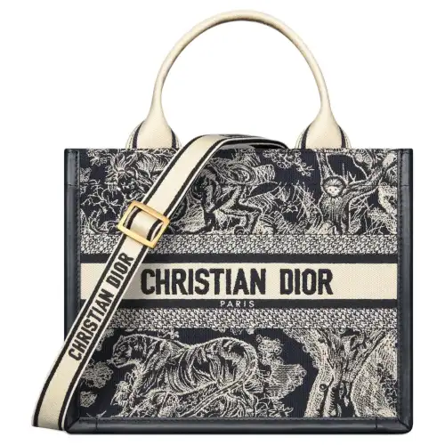 DIOR BookTote Calfskin Handbag Small Women's Black