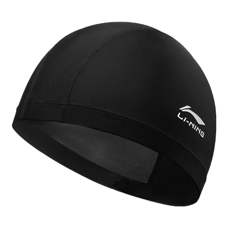 Li Ning Swimming Caps Fabric Unisex 23 26CM Black