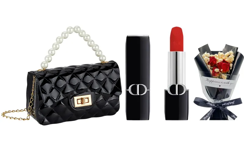 DIOR Lipstick, makeup primer, set, moisturizing perfume, aromatherapy, bag pearl, natural and permanent formula
