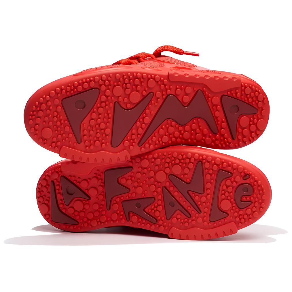 PUMA mesh patent leather comfortable and stylish slip-resistant wear-resistant breathable low-top casual lifestyle shoes for men red