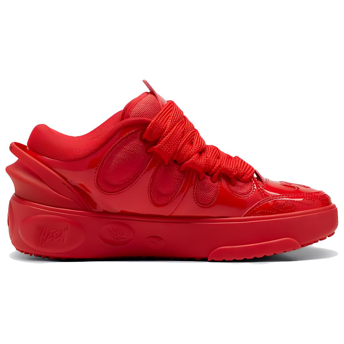 PUMA mesh patent leather comfortable and stylish slip-resistant wear-resistant breathable low-top casual lifestyle shoes for men red