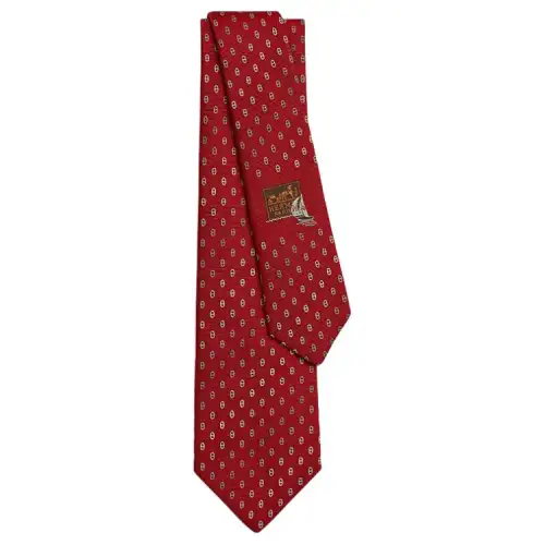 HERMES Mulberry Silk Ties Men's Red