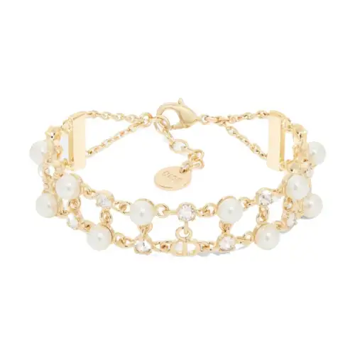 DIOR Metal, Crystal, Resin Bead Bracelets Women's Gold