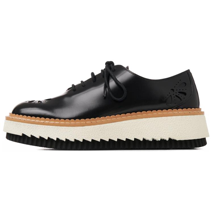 Хлоя красивая со шнурками толстая Обувь женский черный