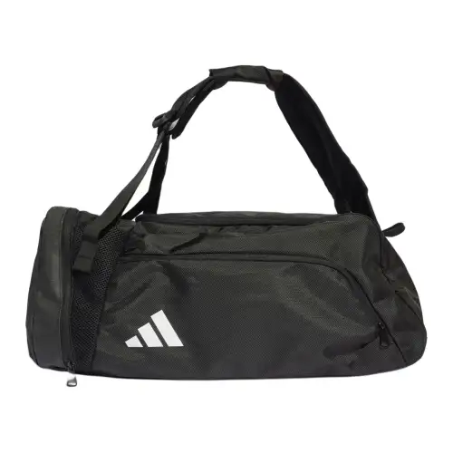 Adidas Recycled Polyester Plain Weave Fabric Travel Bag Gym Bag Medium Unisex Black
