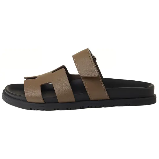 HERMES Chypre Slide Slippers Women's Brown