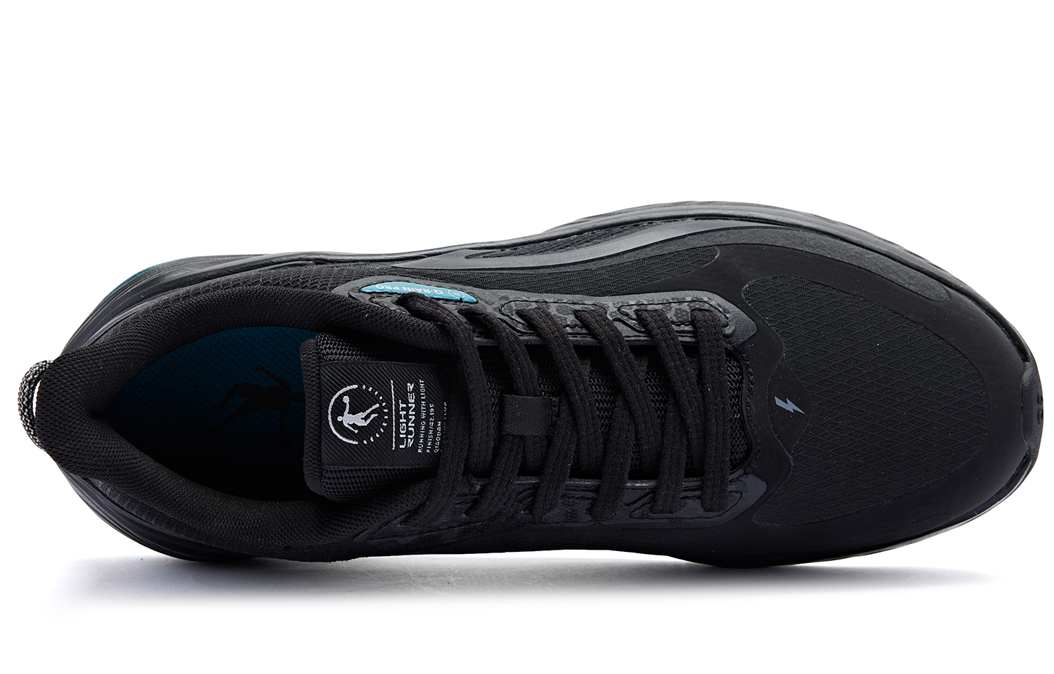 QIAODAN Iridescent 4.0 Cushioning Abrasion Resistant Cushioning, Wear Resistant Low top Running Shoes Men’s Black Cyan