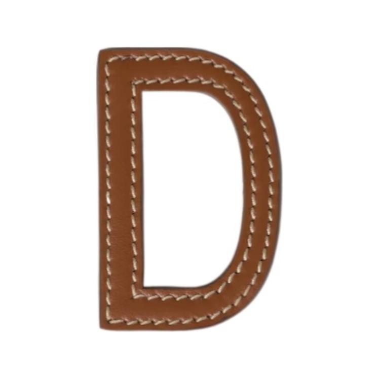 MIU MIU Brand Logo Leather Brooches Women's Cognac