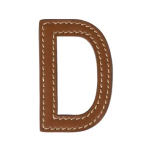 MIU MIU Brand Logo Leather Brooches Women's Cognac
