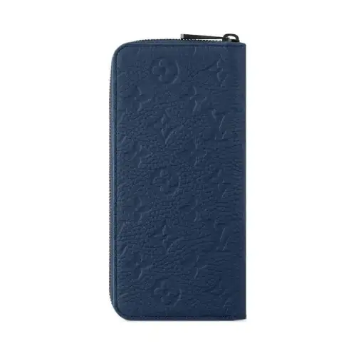 LOUIS VUITTON ZippyVERTICAL Leather Wallet Men's Blue