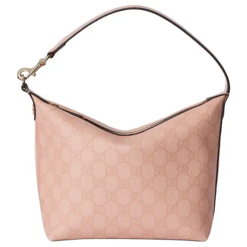 GUCCI Ophidia Leather Binding With Supreme Canvas Handbag, Shoulder Bag Extra Mini Women's Gray Pink