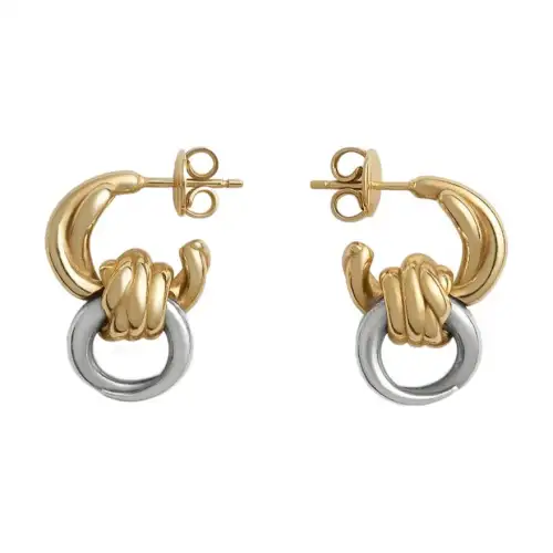 Bottega Veneta Sterling Silver Earrings Women's Gold