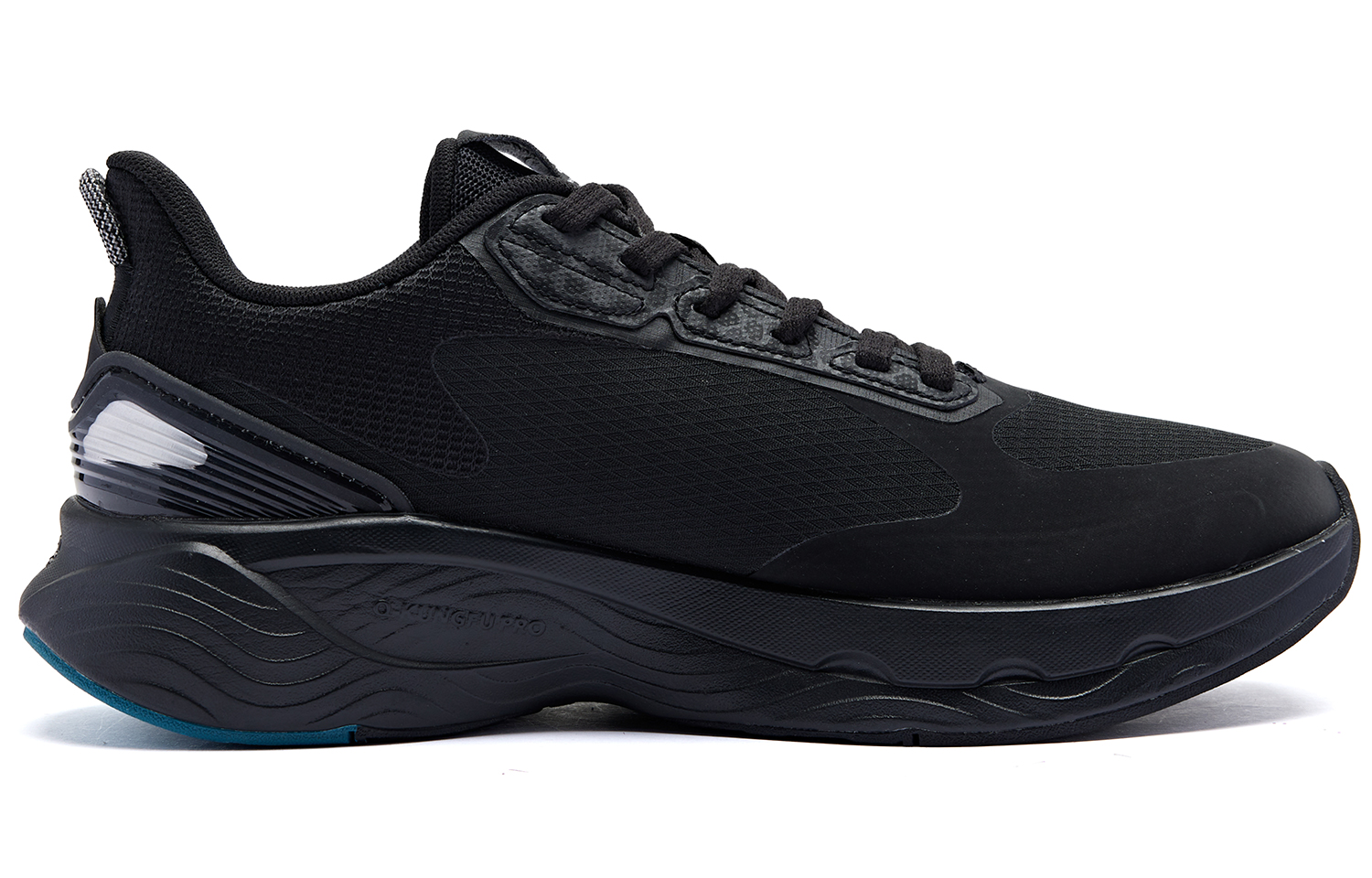 QIAODAN Iridescent 4.0 Cushioning Abrasion Resistant Cushioning, Wear Resistant Low top Running Shoes Men’s Black Cyan