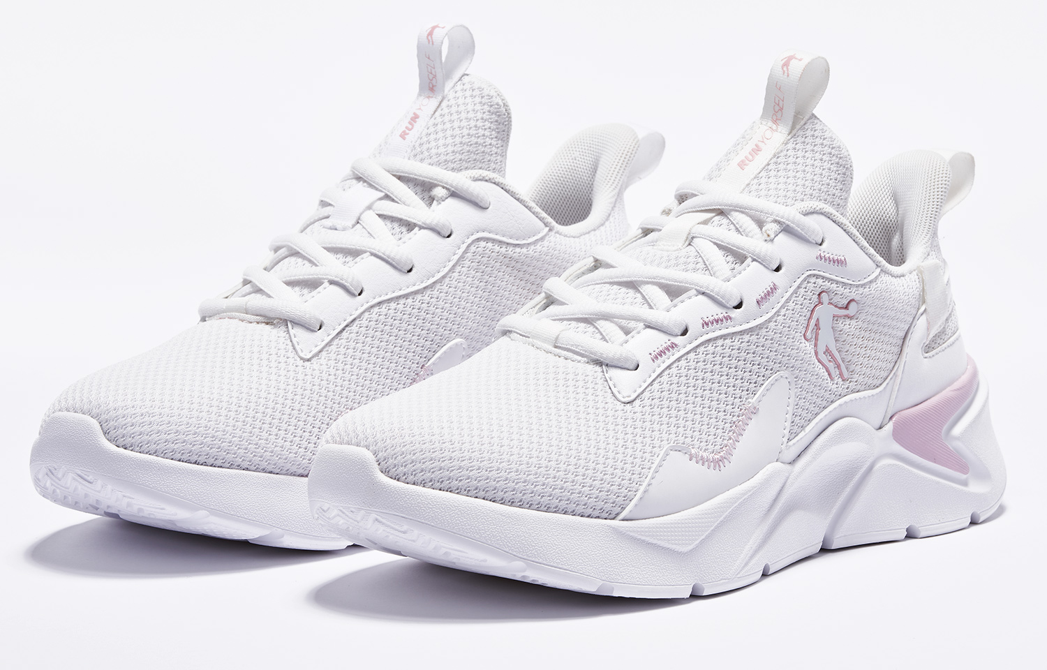 QIAODAN Abrasion Resistant Low top Running Shoes Women’s White Pink
