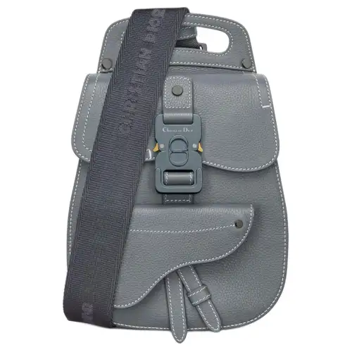 DIOR Gallop Grained Calfskin Sling Bag, Crossbody Bag, Shoulder Bag Men's Dark Gray