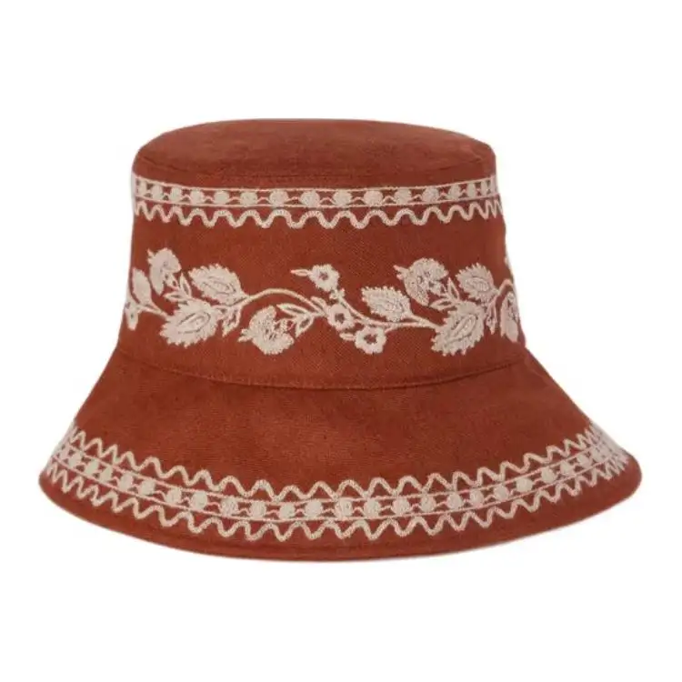 Loro Piana Linen Bucket Hats Women's Red