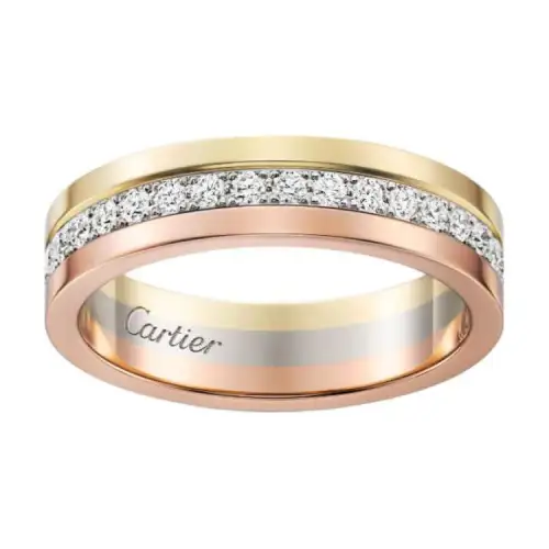 CARTIER Vendome Louis Cartier 18K Gold Diamond Rings Unisex Multicolor