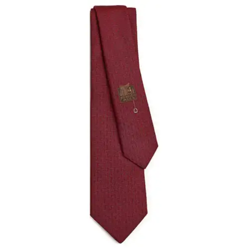 HERMES Mulberry Silk Ties Men's Red