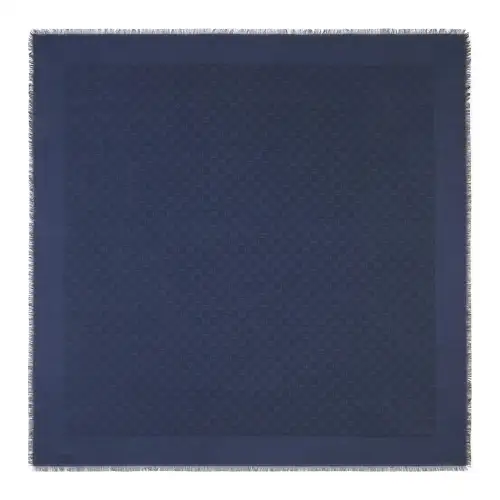 GUCCI Cotton Knit Scarves Women's Blue