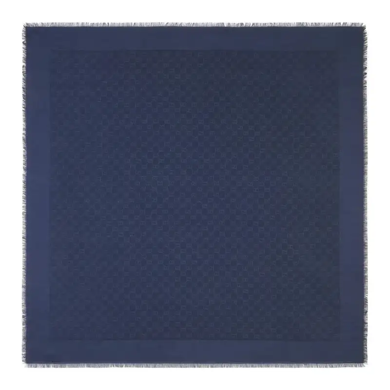 GUCCI Cotton Knit Scarves Women's Blue